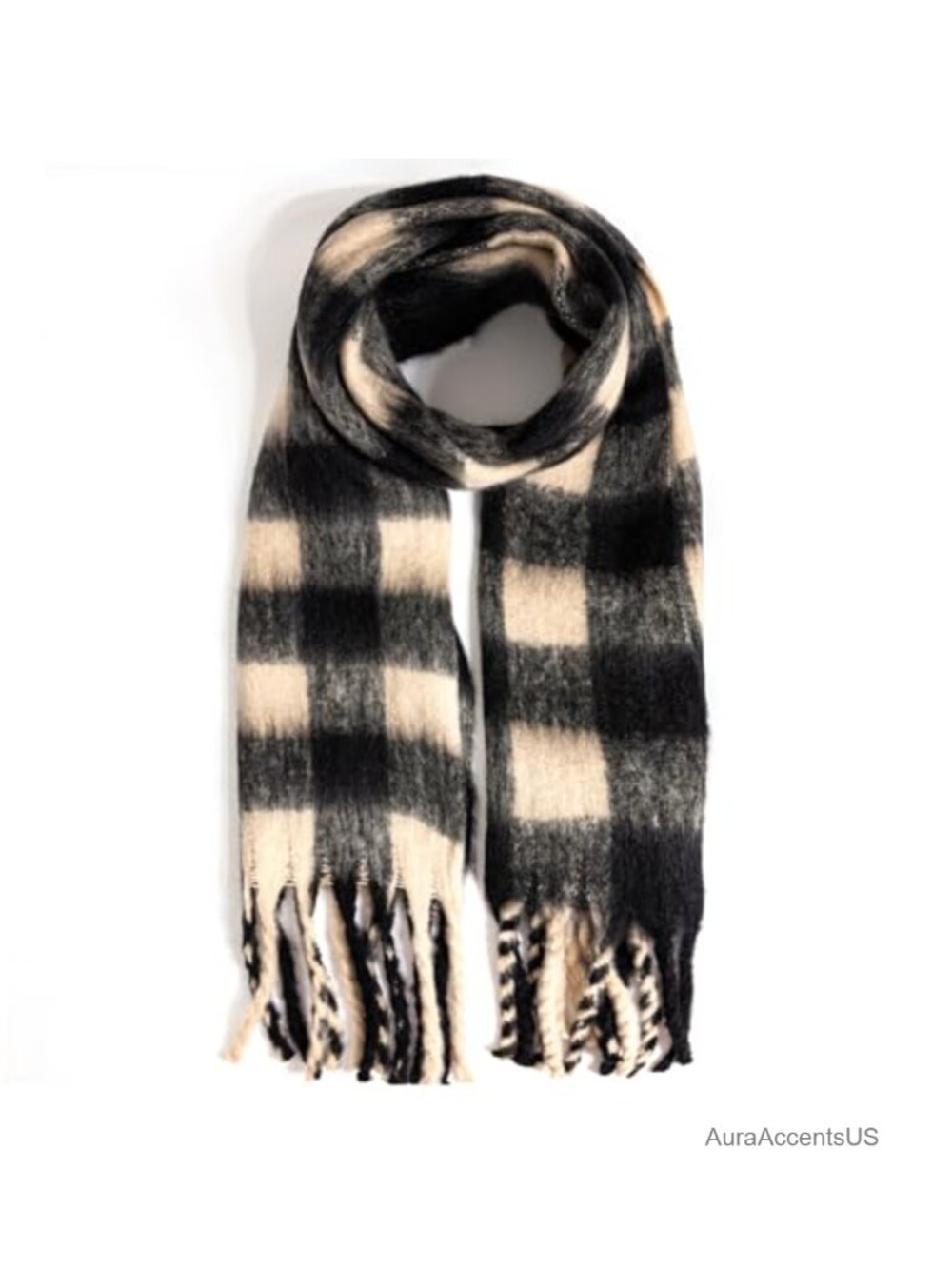 Oversized Chunky Blanket Scarf Wrap Tassel Fringe Winter Warm Thick Large